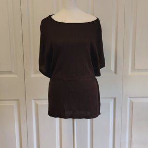 White House Black Market Brown Short Sleeve Sweater Top Size XS, Good cond.